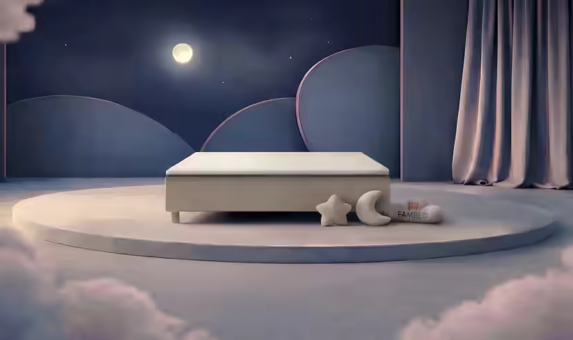 Szerokie łóżko rodzinne FAMBED w kolorze beżowy, 210 × 200 cm, bez zagłówka
