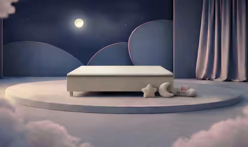 Szerokie łóżko rodzinne FAMBED w kolorze beżowy, 230 × 210 cm, bez zagłówka