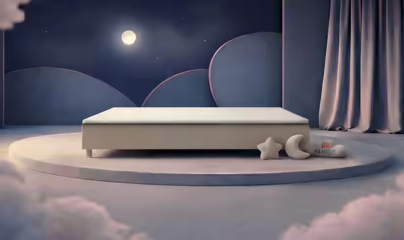 Szerokie łóżko rodzinne FAMBED w kolorze beżowy, 300 × 200 cm, bez zagłówka