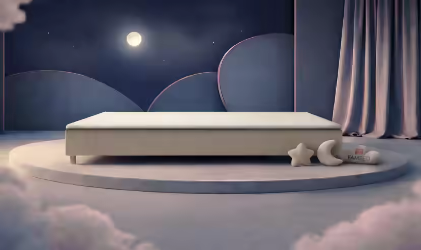 Szerokie łóżko rodzinne FAMBED w kolorze beżowy, 350 × 200 cm, bez zagłówka