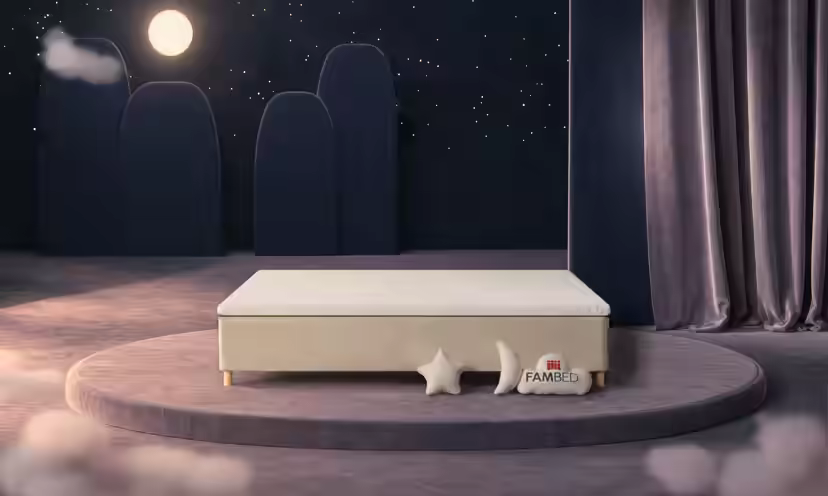 Szerokie łóżko rodzinne FAMBED w kolorze beżowy, 260 × 200 cm, bez zagłówka